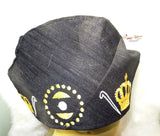 Black Gold Velvet Latest Design Crown Royal Ade Style Cheiftancy Men Fila Cap