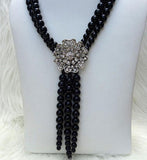 Black Beautiful Luscious Quality Pearls Necklace Bracelet Earring Jewellery Set