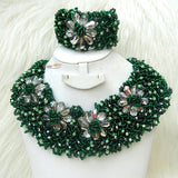 PrestigeApplause Green Elegant Latest New Design African Beads Bridal Wedding Party Jewelry Set