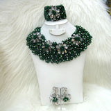 PrestigeApplause Green Elegant Latest New Design African Beads Bridal Wedding Party Jewelry Set