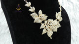 Detailed Petal Crystal Cocktail Dinner Necklace Gold Jewellery Great as Gift PrestigeApplause Jewels