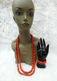 Edo Delta Igbo Bead Groom Men Women Unisex African Nigerian Traditional Beads Necklace Bracelet Jewellery Wedding Set PrestigeApplause Jewels