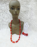 Edo Delta Igbo Beads Groom Men Women Unisex African Nigerian Traditional Beads Necklace Bracelet Jewellery Wedding Set PrestigeApplause Jewels