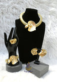 Elegant Dubai Gold Plated Jewelry Set 4-Piece– Necklace & Earrings | Elegant Bridal, Party & Cocktail Jewellery Ladies Gift Idea Gold Plated