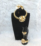 Elegant Dubai Gold Plated Jewelry Set 4-Piece– Necklace & Earrings | Elegant Bridal, Party & Cocktail Jewelry Gift Idea Gold Plated