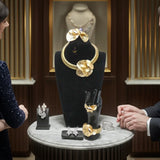 Elegant Dubai Gold Plated Jewelry Set 4-Piece– Necklace & Earrings | Elegant Bridal, Party & Cocktail Jewelry Gift Idea Gold Plated