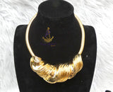 Elegant Dubai Gold-Plated Statement Necklace Set – Matching Bracelet, Ring & Earrings for Ladies Party Wedding Jewellery Gold Plated