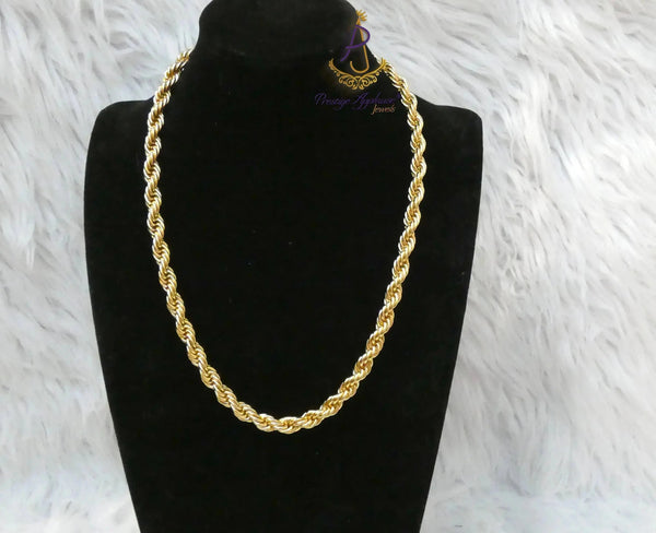 Extra Long Two-Twist Italian Gold Plated Unisex Necklace – Elegant Jewellery for Men & Women | Perfect Gift PrestigeApplause Jewels