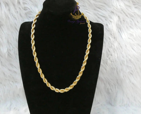 Extra Long Two-Twist Italian Gold Plated Unisex Necklace – Elegant Jewellery for Men & Women | Perfect Gift PrestigeApplause Jewels
