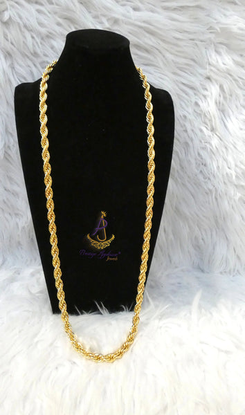 Extra Long Two-Twist Italian Gold Plated Unisex Necklace – Elegant Jewellery for Men & Women | Perfect Gift PrestigeApplause Jewels