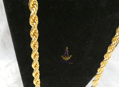 Extra Long Two-Twist Italian Gold Plated Unisex Necklace – Elegant Jewellery for Men & Women | Perfect Gift PrestigeApplause Jewels