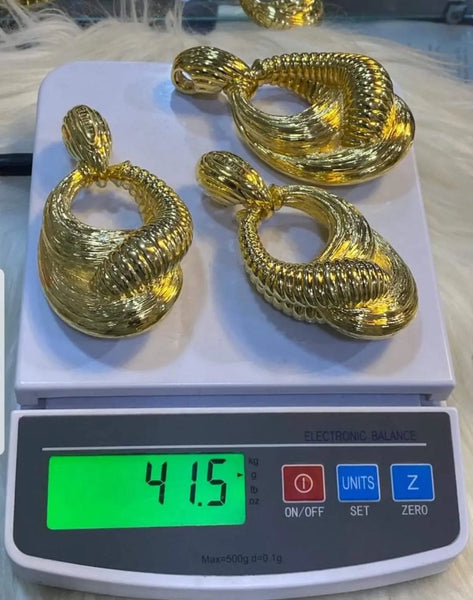 Premium Gold Luxury Earring Pendant 18 Karat Italian Gold Earring Jewellery Set PrestigeApplause Jewels