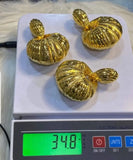 High Value Gold Earring Pendant 18 Karat Italian Gold Earring Jewellery Set PrestigeApplause Jewels