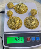 Premium Gold Luxury Earring Pendant 18 Karat Italian Gold Earring Jewellery Set PrestigeApplause Jewels