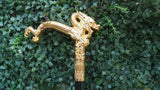 Gold Dragon Head Decorative Chief Groom Walking Stick – Ornamental Handle Gentlemen’s Cane African Walking Staff PrestigeApplause Jewels