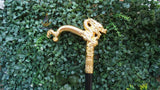 Gold Dragon Head Decorative Chief Groom Walking Stick – Ornamental Handle Gentlemen’s Cane African Walking Staff PrestigeApplause Jewels