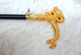 Gold Dragon Head Decorative Chief Groom Walking Stick – Ornamental Handle Gentlemen’s Cane African Walking Staff