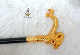 Gold Dragon Head Decorative Chief Groom Walking Stick – Ornamental Handle Gentlemen’s Cane African Walking Staff