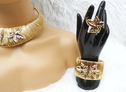 Gold Necklace & Bracelet 4 Set | Fashion Jewellery for Women | Party Jewellery Set | Elegant Gift for Her PrestigeApplause Jewels