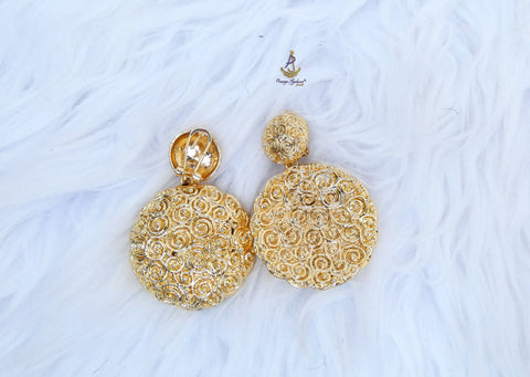 Gold Plated Bold Circle Earrings – Statement Party Jewelry for Women | Perfect Gift Earrings