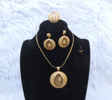 Gold Plated Jewelry 3-Piece Set – Necklace & Earrings | Party & Cocktail Jewelry Gift for Women Gold Plated