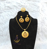 Gold Plated Jewelry 3-Piece Set – Necklace & Earrings | Party & Cocktail Jewelry Gift for Women Gold Plated