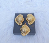 Gold Plated Necklace Earring 2 pcs Party Dinner Cocktail Bride Jewellery Set Gold Plated