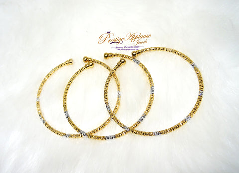 Beautiful Mix Silver with Gold-Colour Tones Bangles for Ladies - Great as Gift