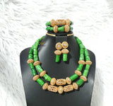 Green New Designs Traditional Original Coral Wedding African Nigerian Beads Necklace Jewellery Set PrestigeApplause Jewels