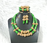 Green New Designs Traditional Original Coral Wedding African Nigerian Beads Necklace Jewellery Set PrestigeApplause Jewels