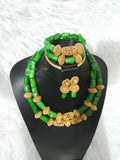 Green New Designs Traditional Original Coral Wedding African Nigerian Beads Necklace Jewellery Set PrestigeApplause Jewels