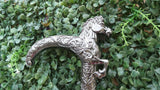 Grey Silver Horse Head Decorative Chief Groom Walking Stick – Ornamental Handle Gentlemen’s Cane African Walking Staff PrestigeApplause Jewels