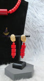 His & Her Red Coral-Style Beaded Necklace Men Women Set – Traditional Statement Jewellery PrestigeApplause Jewels