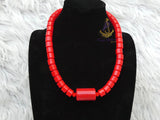 His & Her Red Coral-Style Beaded Necklace Men Women Set – Traditional Statement Jewellery