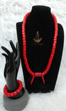 His & Her Red Coral-Style Beaded Necklace Men Women Set – Traditional Statement Jewellery