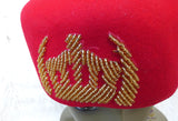 Igbo Edo Chieftaincy Ozo Red Hat | Nigerian Men’s Cap with Gold Embroidery | African Traditional Chief Hat with free Red bracelet PrestigeApplause Jewels