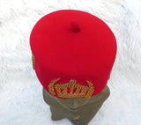 Igbo Edo Chieftaincy Ozo Red Hat | Nigerian Men’s Cap with Gold Embroidery | African Traditional Chief Hat with free Red bracelet PrestigeApplause Jewels