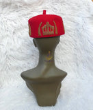 Igbo Edo Chieftaincy Ozo Red Hat | Nigerian Men’s Cap with Gold Embroidery | African Traditional Chief Hat with free Red bracelet PrestigeApplause Jewels