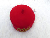 Igbo Edo Chieftaincy Ozo Red Hat | Nigerian Men’s Cap with Gold Embroidery | African Traditional Chief Hat with free Red bracelet PrestigeApplause Jewels