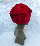 Igbo Edo Yoruba Plain Black Red Maroon Hat Cap Velvet Suede Igbo Cap, Nigerian Men African Hat PrestigeApplause Jewels