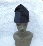 Igbo Edo Yoruba Plain Black Red Maroon Hat Cap Velvet Suede Igbo Cap, Nigerian Men African Hat PrestigeApplause Jewels