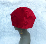 Igbo Edo Yoruba Plain Black Red Maroon Hat Cap Velvet Suede Igbo Cap, Nigerian Men African Hat PrestigeApplause Jewels