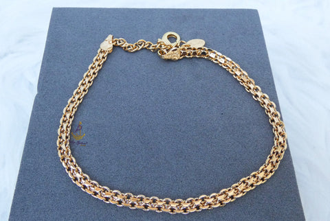 Inter linked Gold Plated Unisex Hand Chain Bracelet – Adjustable Fashion Jewelry for Men & Women Bangle Bracelet