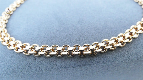 Inter linked Gold Plated Unisex Hand Chain Bracelet – Adjustable Fashion Jewelry for Men & Women Bangle Bracelet