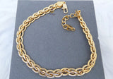 Interlock Gold Plated Unisex Hand Chain Bracelet – Adjustable Fashion Jewelry for Men & Women Bangle Bracelet