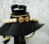 Cream White Igbo Edo Elephant Tusk Red Coral Groom With Hat Men African Beads Jewellery Set Coral Beads