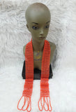 Long Nigerian Men Traditional Wedding Party Edo Igbo Delta Groom Coral Beaded Neck Shawl Wedding Accessories PrestigeApplause Jewels