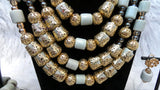 Multi Layers Beautiful White Off-White Beaded Necklace Set Gold-Tone Accessories – Traditional Set