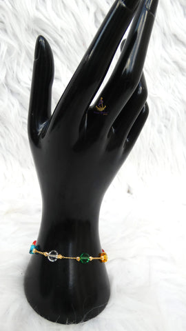 Multicolour Crystal Bead Bracelet | Fashion Chain for Teenage Girls & Ladies | Stylish Jewelry Gift for Her Bangle Bracelet