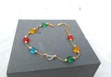 Multicolour Crystal Bead Bracelet | Fashion Chain for Teenage Girls & Ladies | Stylish Jewelry Gift for Her Bangle Bracelet